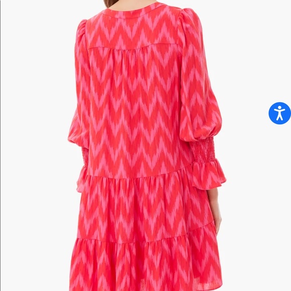 NWOT Tuckernuck Pomander Place Hot Pink Ikat Kenzo Dress, M - Picture 8 of 9